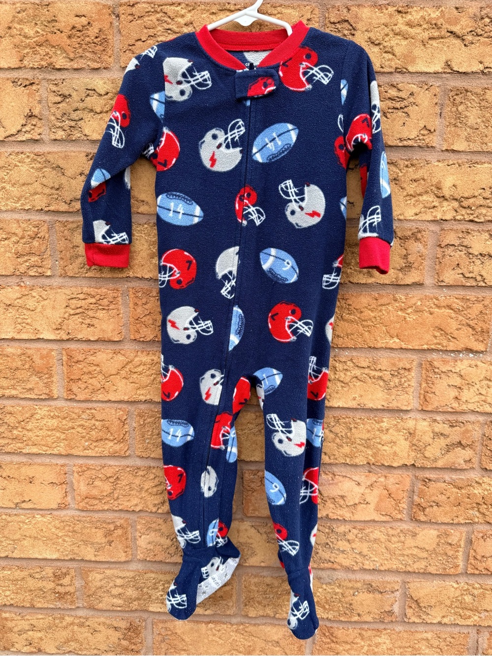🌿10/$25 • Carters Football Print Fleece Footed Sleeper